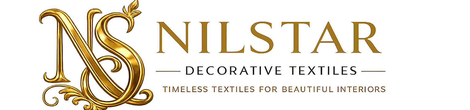 Nilstar Decorative Textiles gold logo with NS monogram